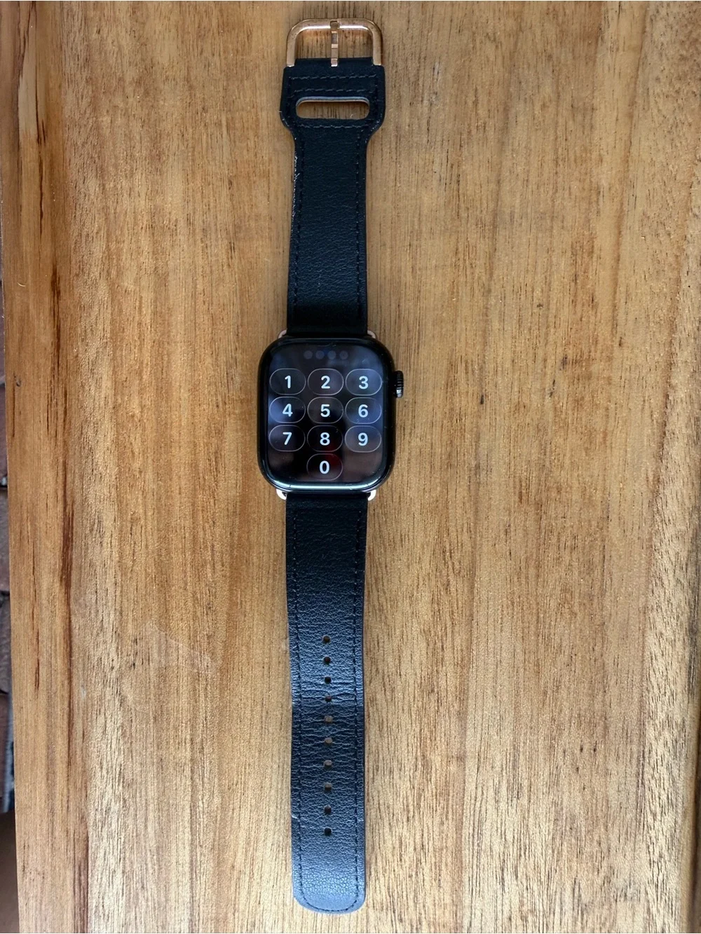 Smart Watch Black Leather Like Band